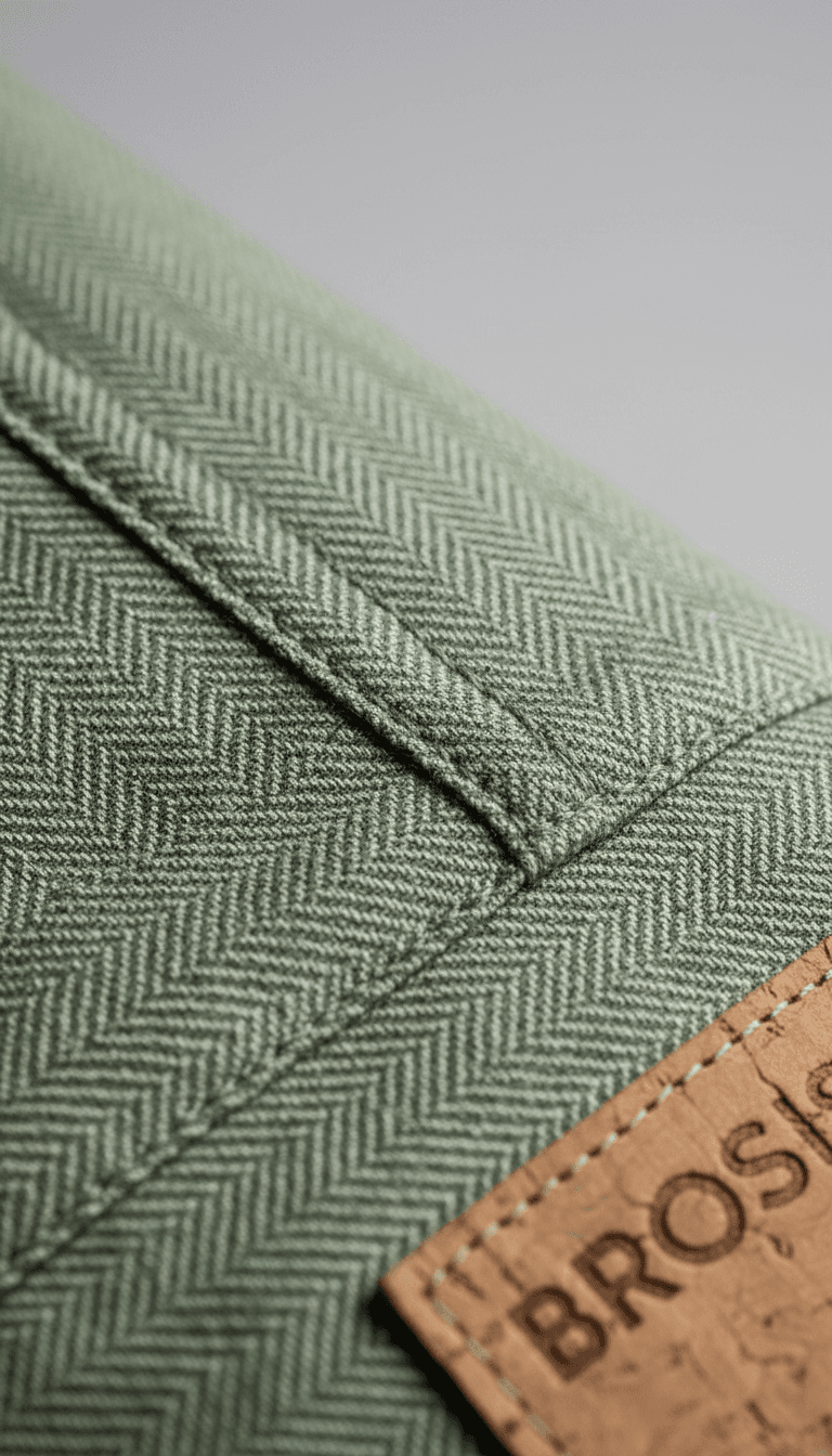 Close-up of BROSIS sustainable fabric showing texture and quality