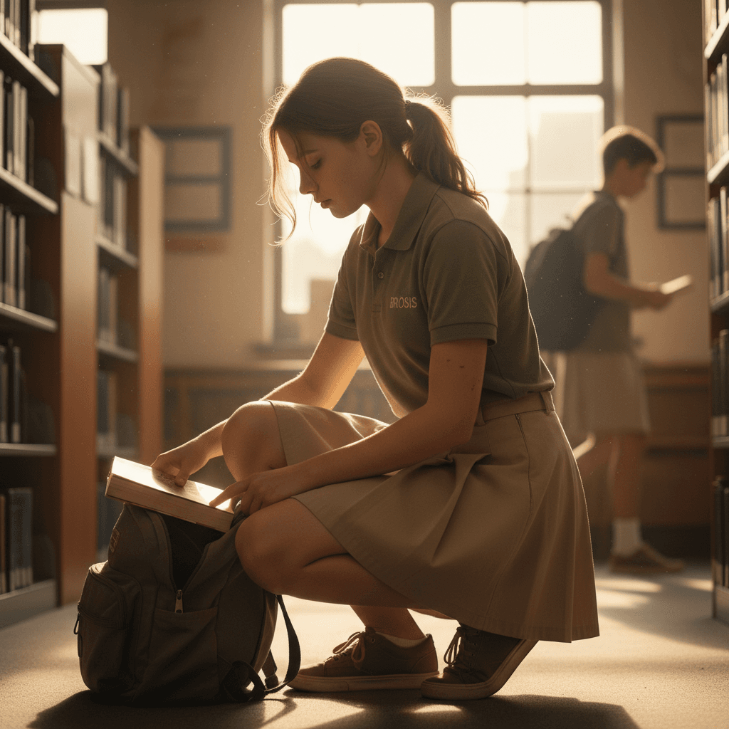 Student in BROSIS uniform demonstrating everyday comfort and durability