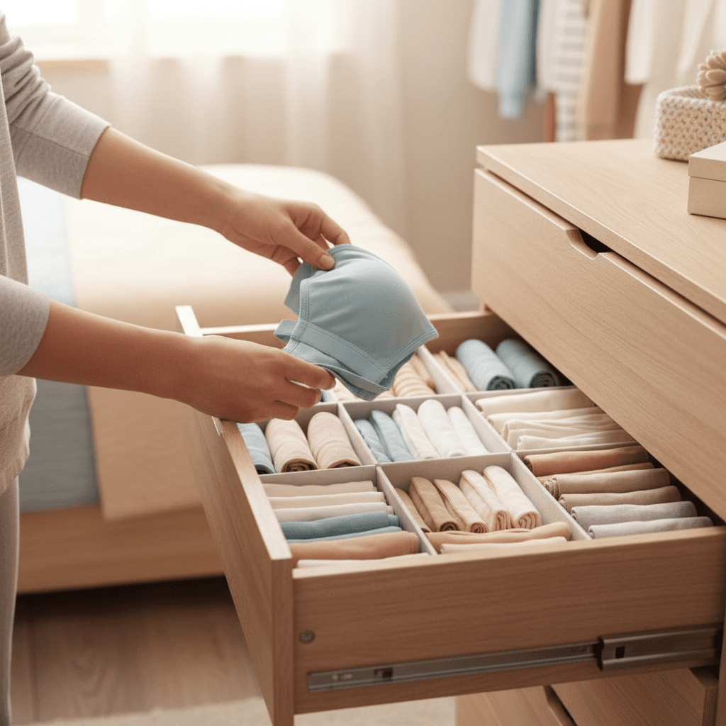 Student selecting appropriate innerwear to wear under BROSIS uniform