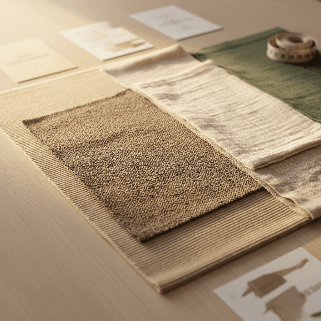 Sustainable fabric materials including coffee-ground derived textiles
