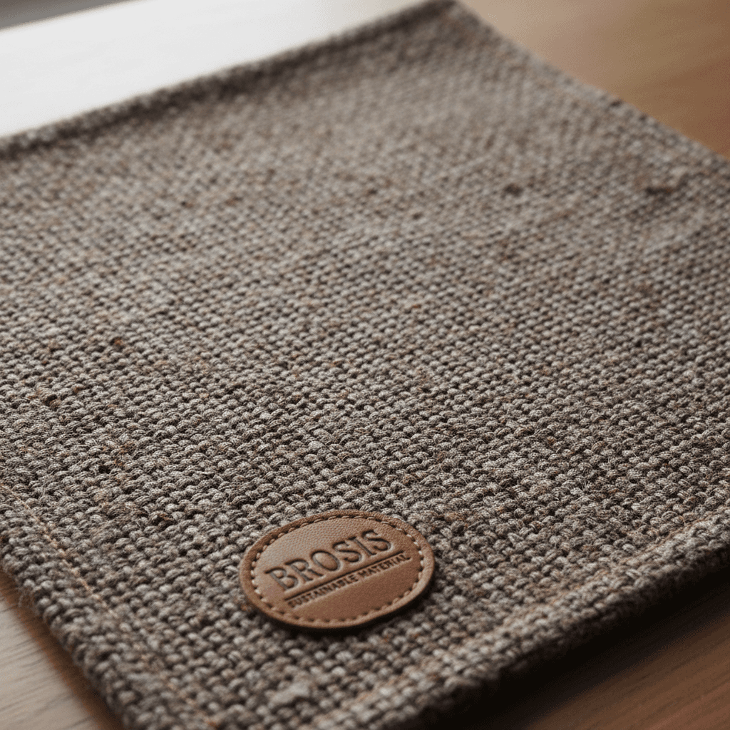 Close-up of BROSIS sustainable fabric made from coffee grounds